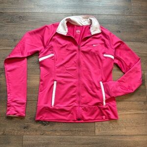 Nike Women's Hot Pink Full-Zip Track Jacket with White Trim